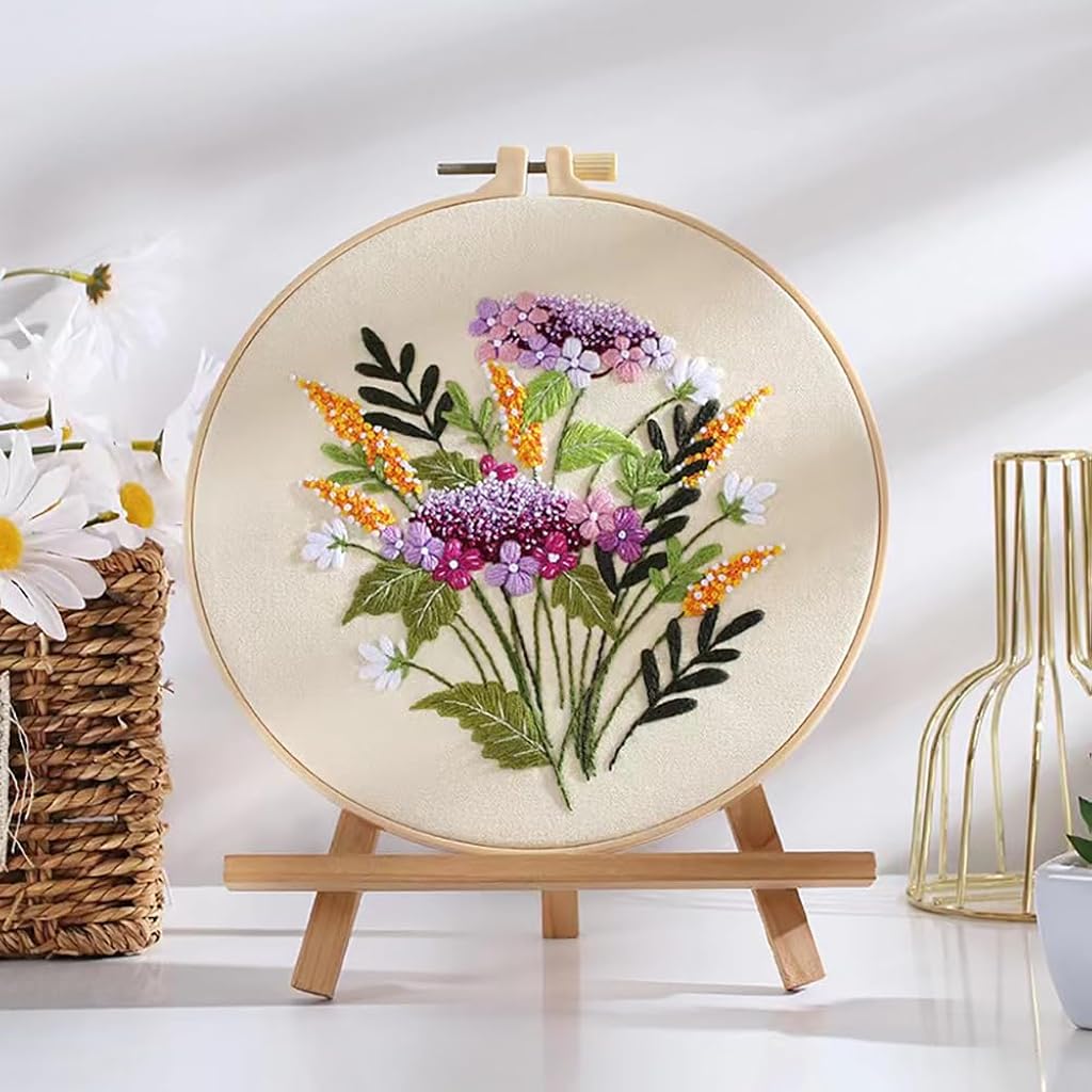 HASTHIP® Cross Stitch Embroidery Kit for Beginners with Pattern and Instructions, DIY Fabric Embroidery Starter Kit Cross Stitch Kit with Color Yarns, Needles, 20cm Dia Embroidery Hoop, Instruction HASTHIP® Cross Stitch Embroidery Kit for Beginners with Pattern and Instructions, DIY Fabric Embroidery Starter Kit Cross Stitch Kit with Color Yarns, Needles, 20cm Dia Embroidery Hoop, Instruction